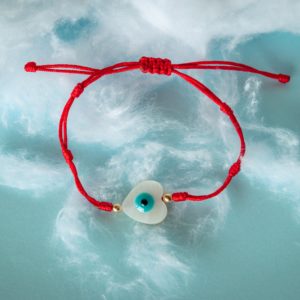 PULSERA OJO NAZAR AZUL CON ESFERAS